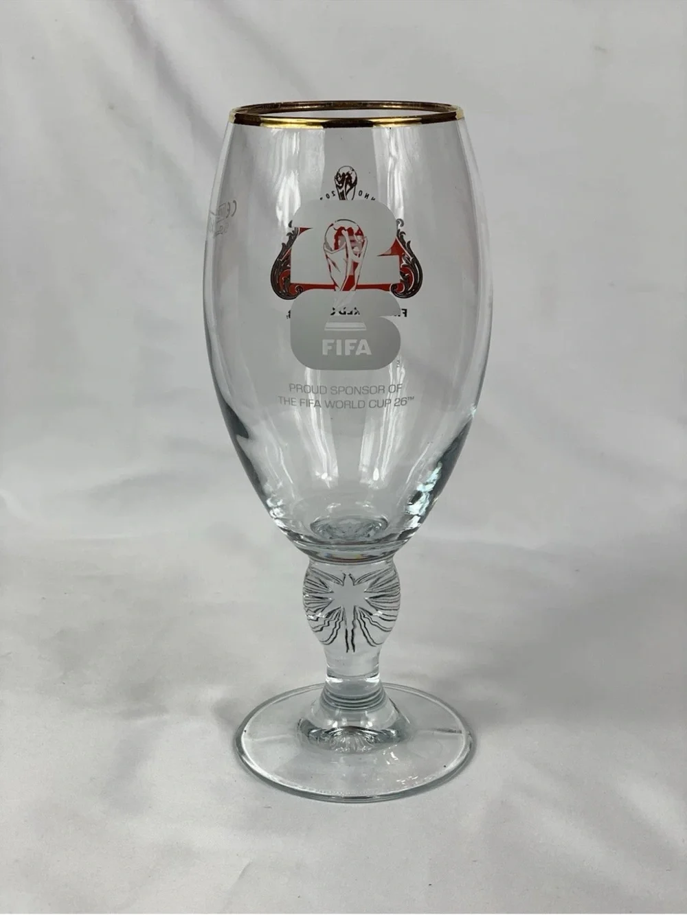 Stella Artois Gold-Rimmed Goblet with Red Logo - Picture 2 of 2